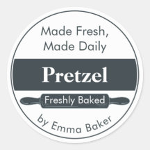 Étiquette Autocollante de Boulangerie de Bretzel a