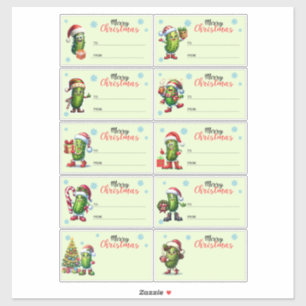 Étiquette autocollante de cadeau de cornichon de N
