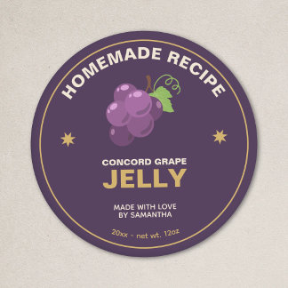 Étiquette Autocollante de Gelée de Raisin Maison M