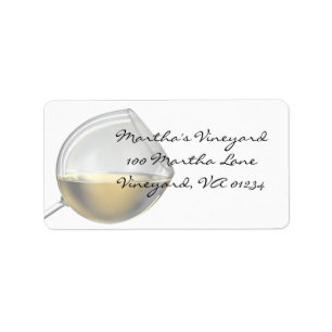 Étiquette Autocollants d'étiquette de adresse de vin blanc