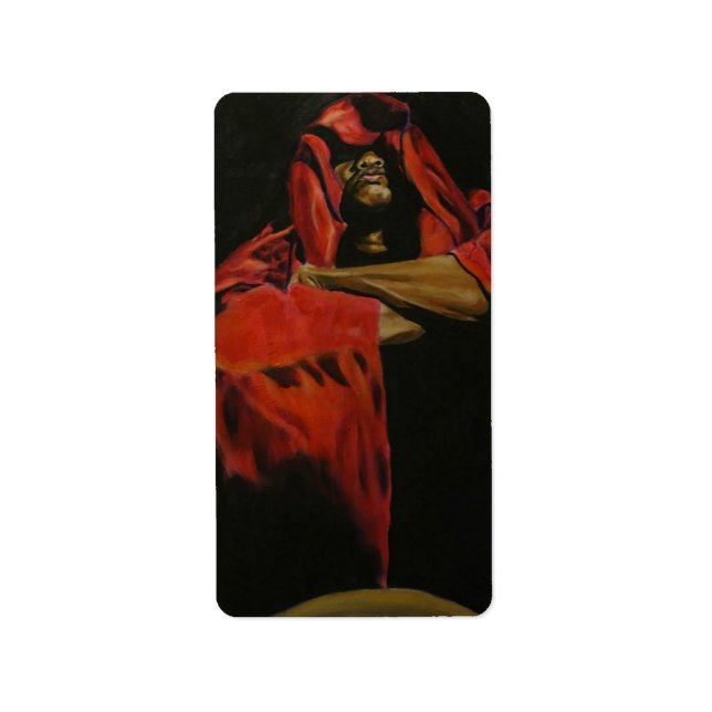 Étiquette Autonomiser l'art figuratif : un audacieux rouge e (Devant)