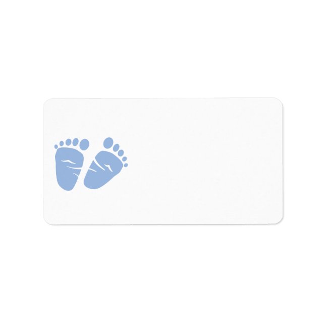 Étiquette Baby Boy Douche Pieds Bleus (Devant)
