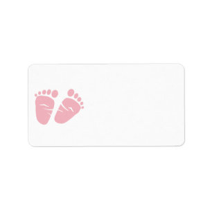 Étiquette Baby Girl Douche pieds roses