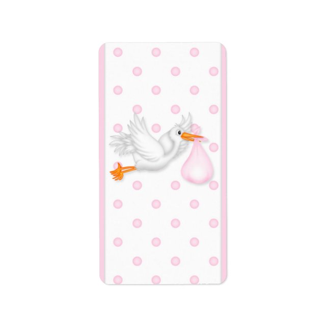 Étiquette Baby Pink Stork Hersheys Miniature Candy bar envel (Devant)