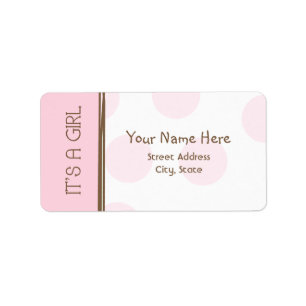 Étiquette baby shower - Rose & Brown - C'est une f