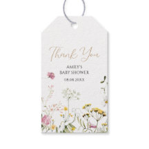 Étiquette baby shower rose jaune floral