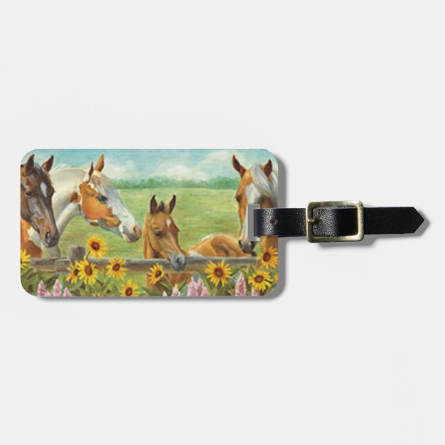 Étiquette Bagage Cheval Personnalisé (Devant horizontal)
