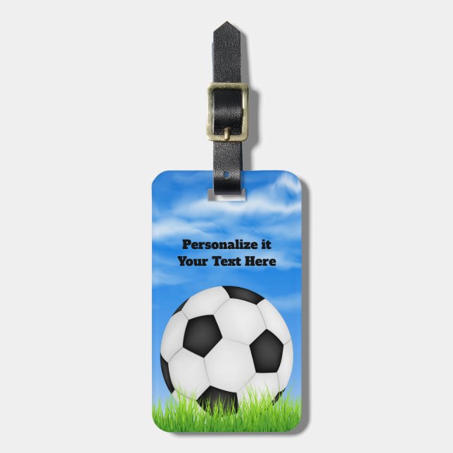 étiquette bagage personnalisée balle de football (Devant Vertical)
