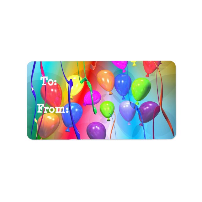 Étiquette Balise cadeau Bons d'anniversaire (Devant)