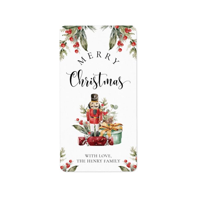 Étiquette Balise cadeau de Noël Joyeux (Devant)