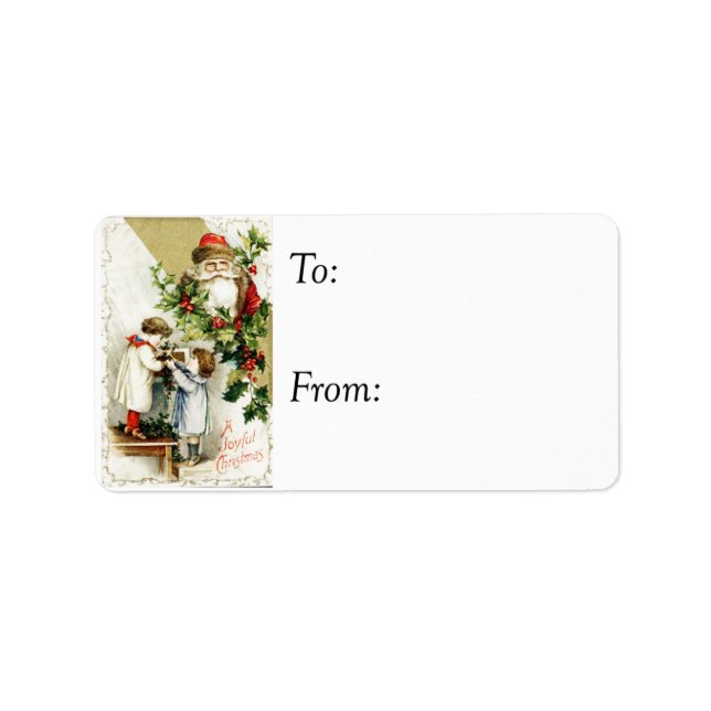 Étiquette Balise cadeau de Noël joyeux (Devant)