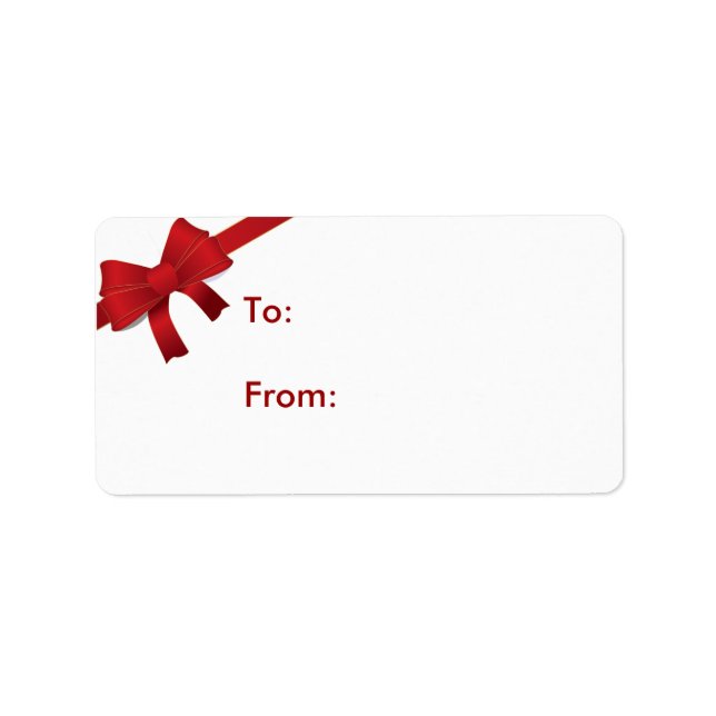 Étiquette Balise cadeau de Noël Red Bow (Devant)