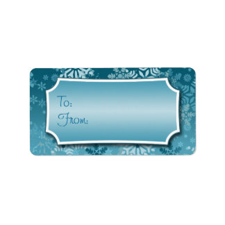 Étiquette Balise cadeau Flèche de neige bleue
