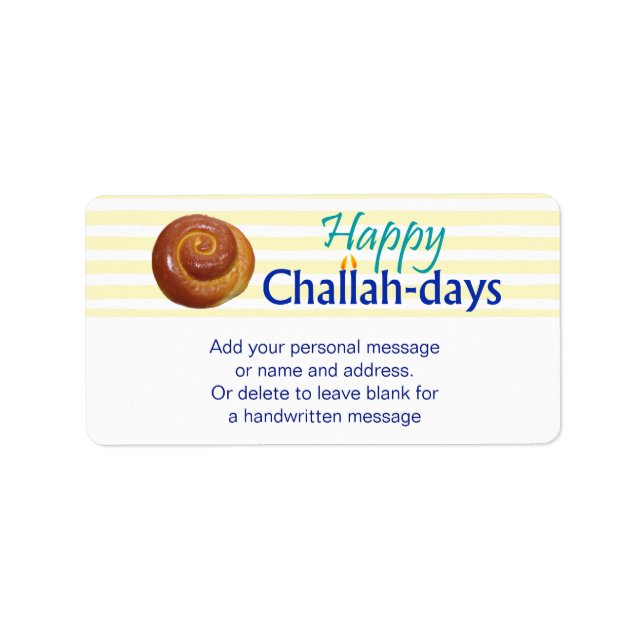 Étiquette Balise cadeau Joyeux de Challah-days (Devant)