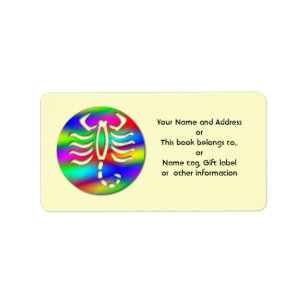 Étiquette Balise cadeau Scorpio Rainbow Zodiac Scorpion Nom