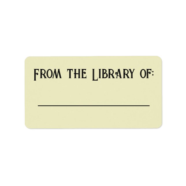 Étiquette Balise de bibliothèque simple (Devant)