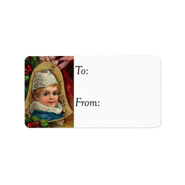 Étiquette Balise de cadeau mignonne pour garçon peint sur l' (Devant)