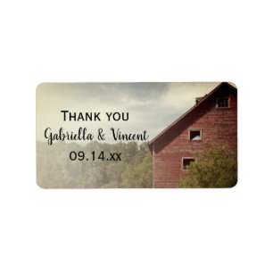 Étiquette Balise de Mariage campagnard Rustique Red Barn Fav