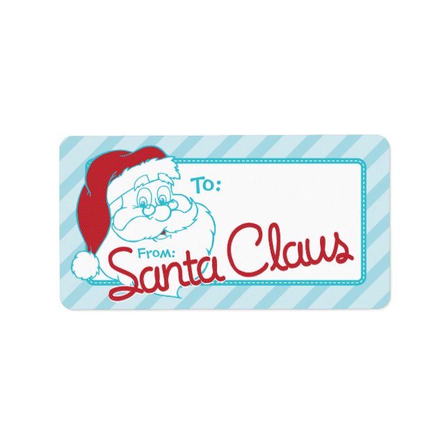 Étiquette Balise de Noël Retro à partir de Père Noël (Devant)