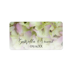 Étiquette Balises de mariage presque rose Hydrangea