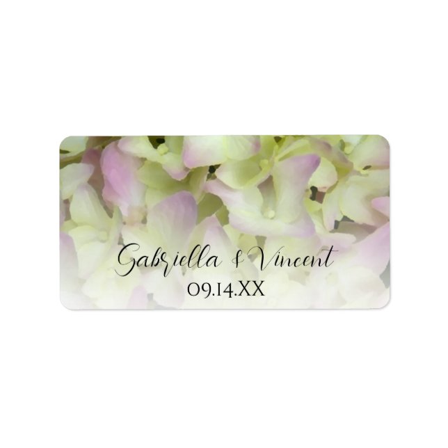 Étiquette Balises de mariage presque rose Hydrangea (Devant)