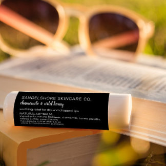 Étiquette Balme à lèvres moderne Liste des ingrédients de pr