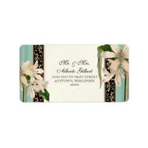 Étiquette Baroque Vintage Lily Gold Adresse de correspondanc