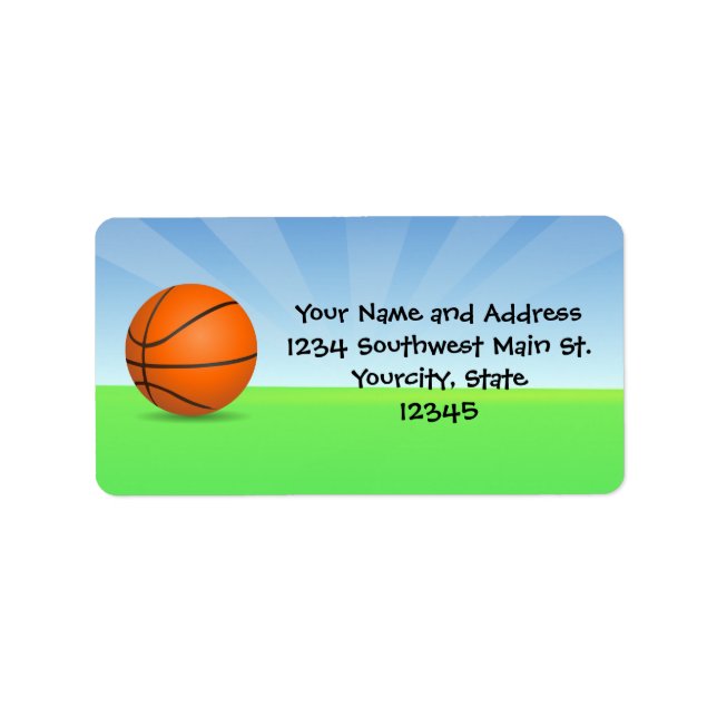Étiquette Basket-ball sportif pour enfants personnalisés Jou (Devant)