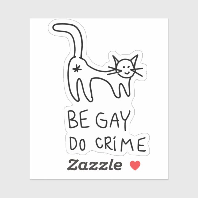 Étiquette Be Gay Do Crime (Feuille)