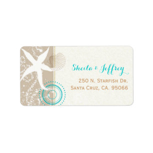 Étiquette Beach Sand Starfish Beach Wedding