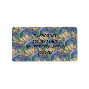 ÉTIQUETTE BEAU OISEAU DE PARADIS FLORAL