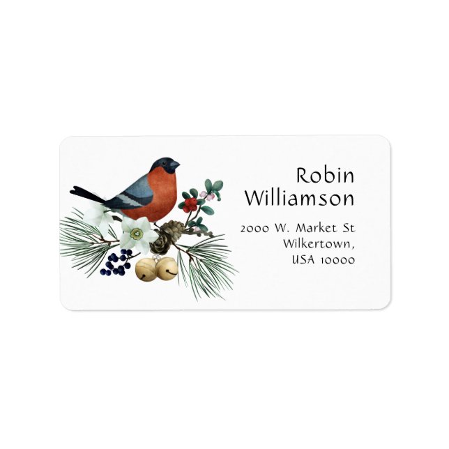 Étiquette Beautiful Robin Wildlife Return Adresse (Devant)