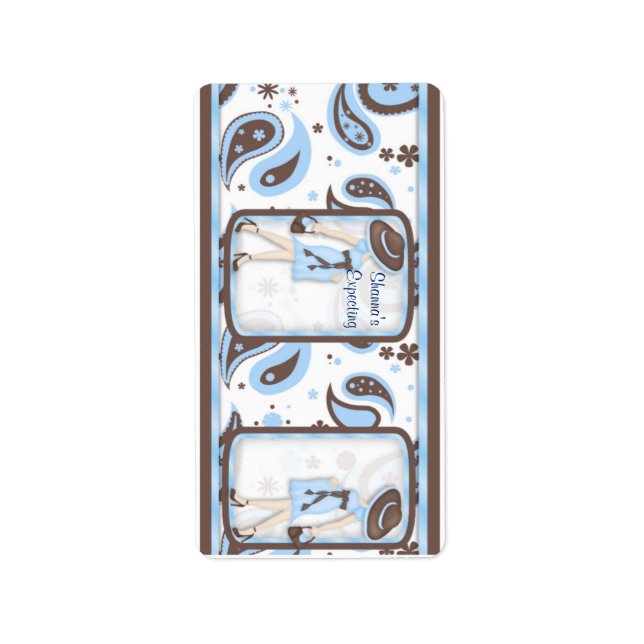 Étiquette Bébé Douche Bleue Hersheys Miniature Barre de bonb (Devant)