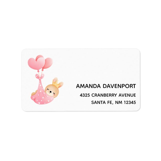 Étiquette Bébé mignon dans une couverture de coeur (Devant)