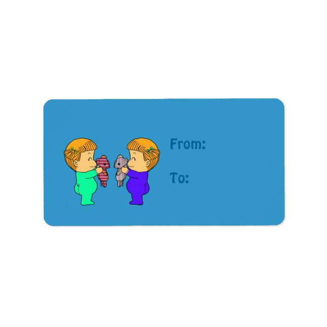 Étiquette Bébé mignonne fille jumeaux (Devant)