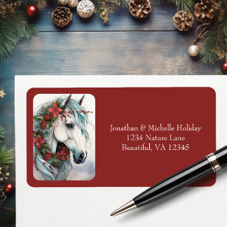 Étiquette Belle Adresse de Noël du Cheval Blanc