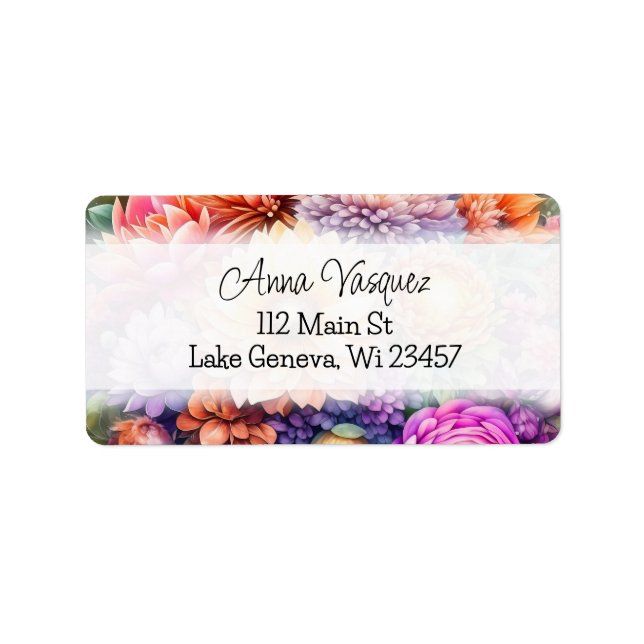 Étiquette Belle aquarelle florale (Devant)