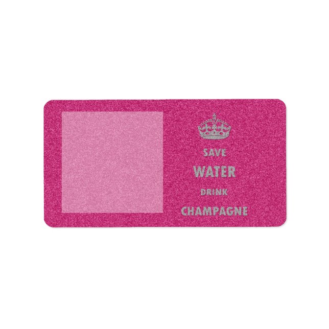 Étiquette Belle fille cool économiser de l'eau boire du cham (Devant)