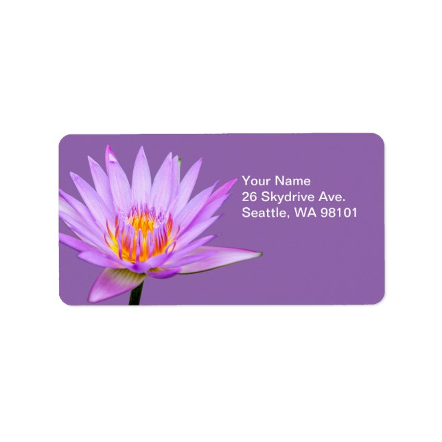 Étiquette Belle Lys d'eau violette (Devant)