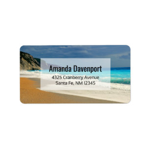 Étiquette Belle Turquoise Bleue Mer Tropicale Photographie