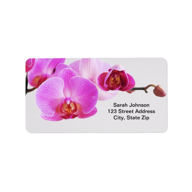 Étiquette Belles Orchidées Roses (Devant)
