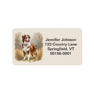 Étiquette Berger Australien Red Merle Aussie