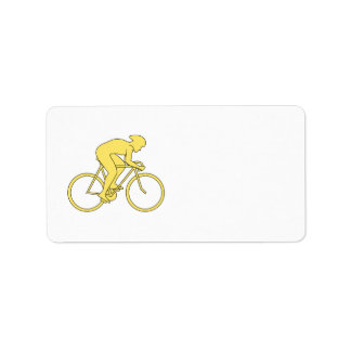 Étiquette Bicycle Rider à Yellow.
