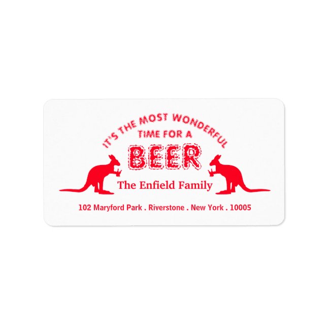 Étiquette Bière Kangaroo, Noël australien (Devant)