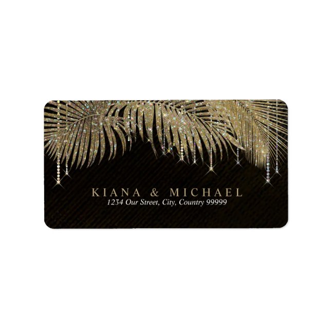 Étiquette Bijoux feuille feuille Mariage or ID830 (Devant)