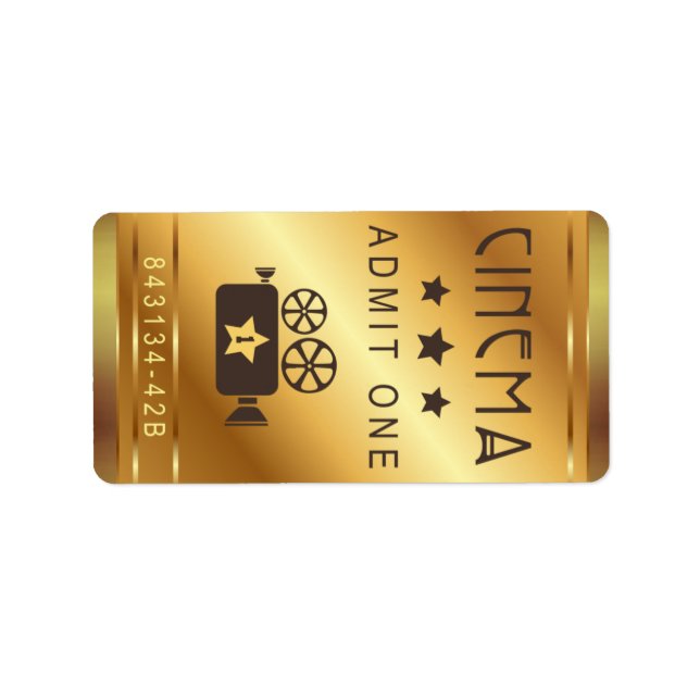 Étiquette Billet cinéma Admettre une fête d'anniversaire Vin (Devant)