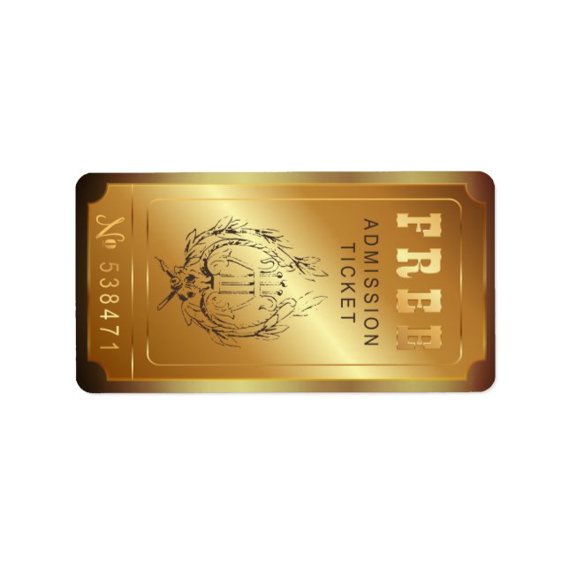 Étiquette Billet gratuit Admettre une fête d'anniversaire Vi (Devant)