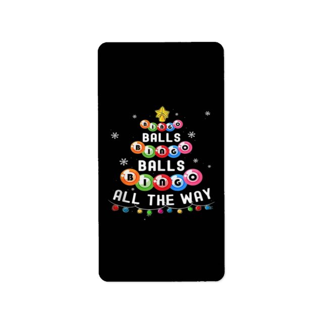 Étiquette Bingo Balls Bingo Tout Le Chemin (Devant)