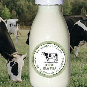 Étiquette biologique de la ferme laitière avec Vin