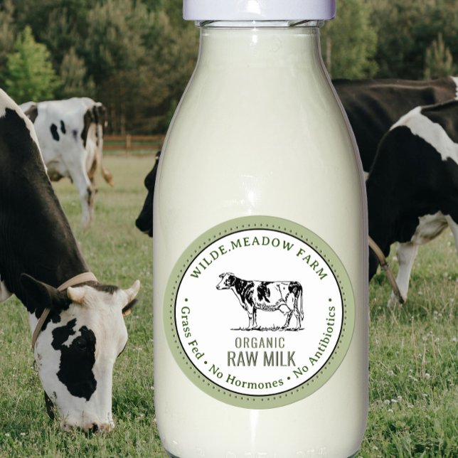 Étiquette biologique de la ferme laitière avec Vin (Créateur téléchargé)